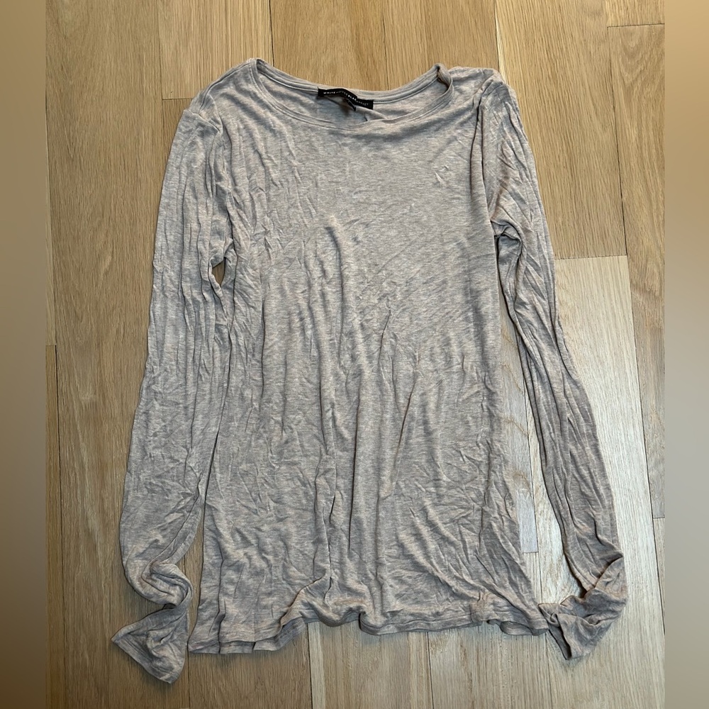 White House Black Market Women's Tan Long Sleeve Top Size Large